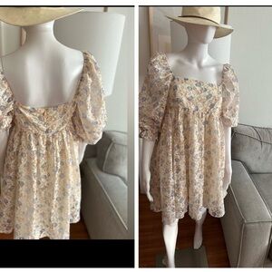 Storia Floral Romance Western Cowgirl  Babydoll Mini Dress M